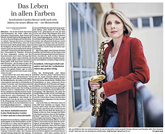 Süddeutsche Zeitung Artikel Carolyn Breuer neue CD